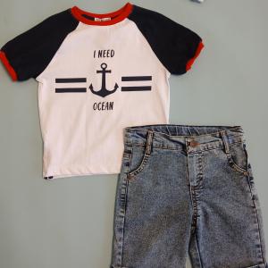 SET T-SHIRT AND SHORTS JEANS